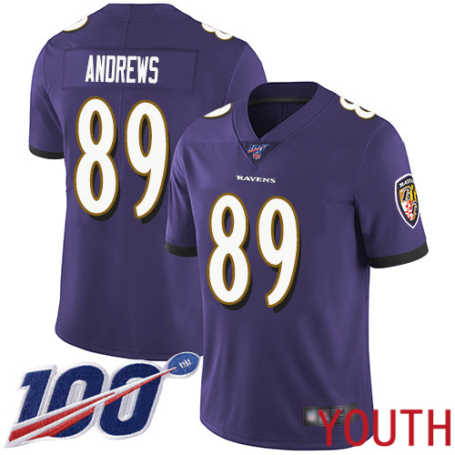 Baltimore Ravens Limited Purple Youth Mark Andrews Home Jersey NFL Football #89 100th Season Vapor Untouchable
